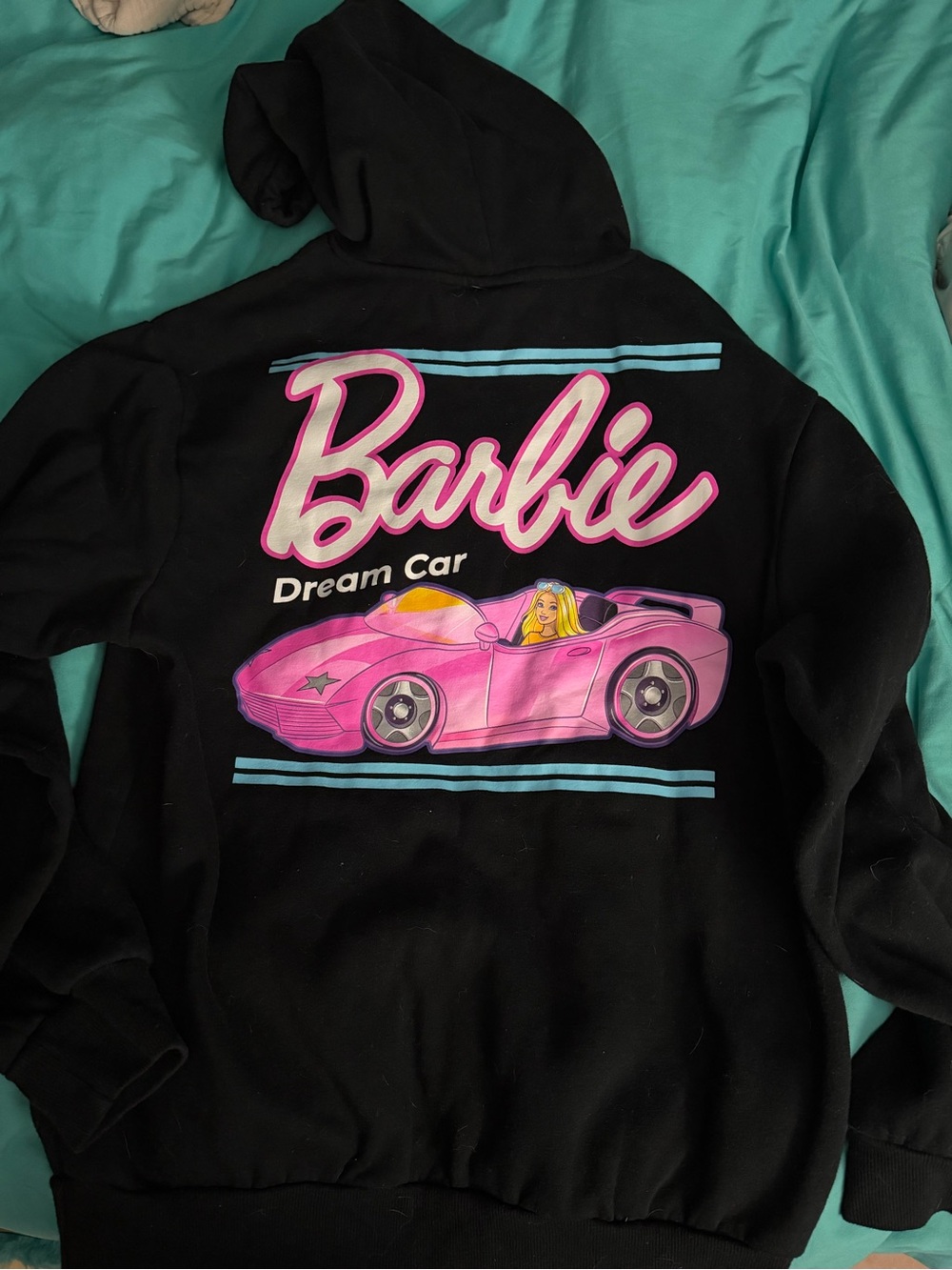 Barbie Black Hoodie with Pink Dream Car Graphic
